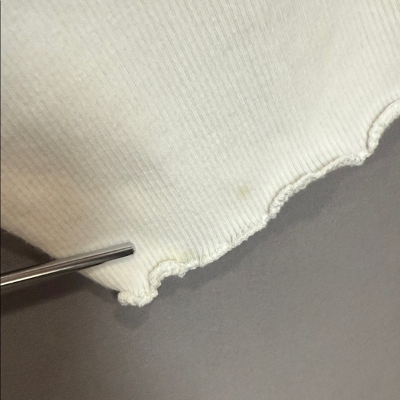 Riley & Rae White Ribbed Cardigan Top XL Button Front Cropped - Picture 9 of 10